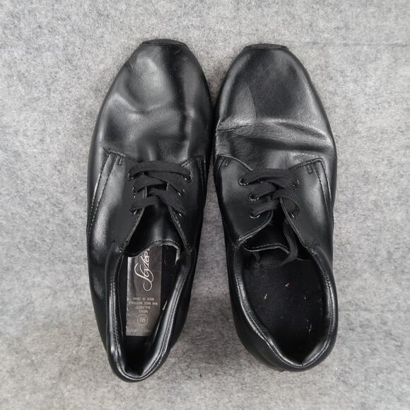 Style Plus Shoes Mens 9 Black Leather Derby Dress Classic Lace Up Comfort Retro - Picture 6 of 12